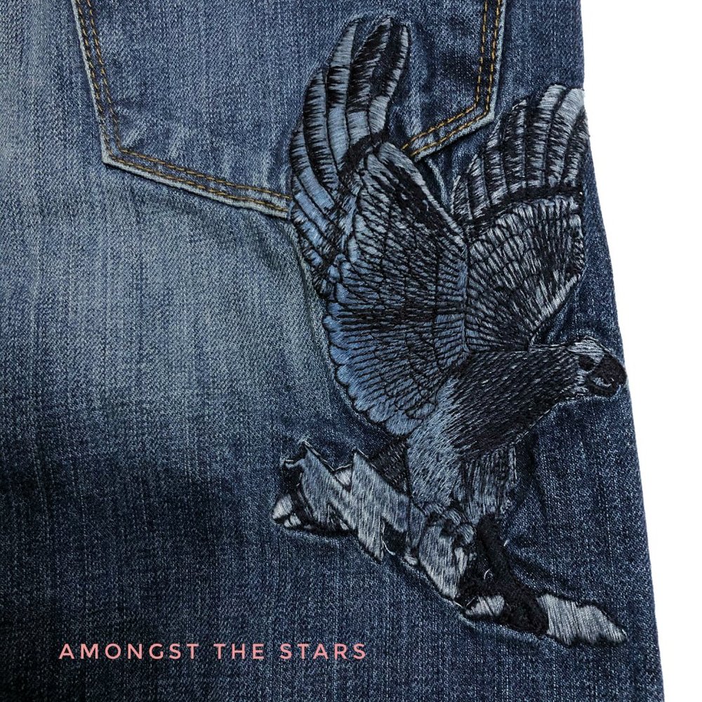 Miss Me Vintage Eagle Embroidered Boyfriend Jeans - Picture 10 of 12